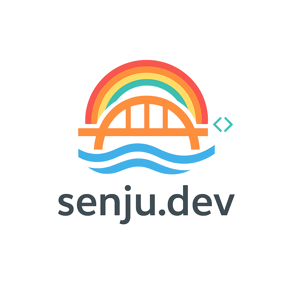Senju.dev - 千住大橋をモチーフとしたロゴ